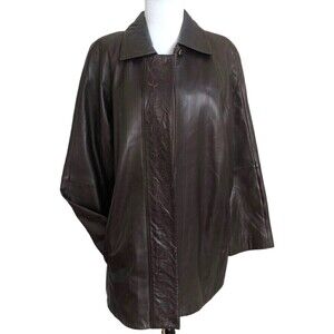 Vintage LNR Leather long Jacket size Small Brown